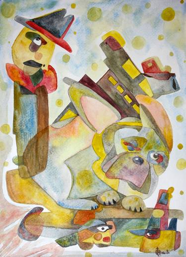 Print of Dogs Paintings by Dani Tovar