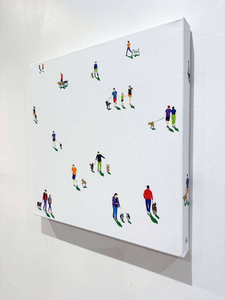 Original Figurative Dogs Painting by Stephanie Ho