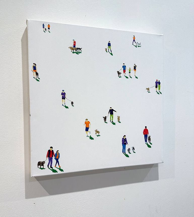 Original Figurative Dogs Painting by Stephanie Ho