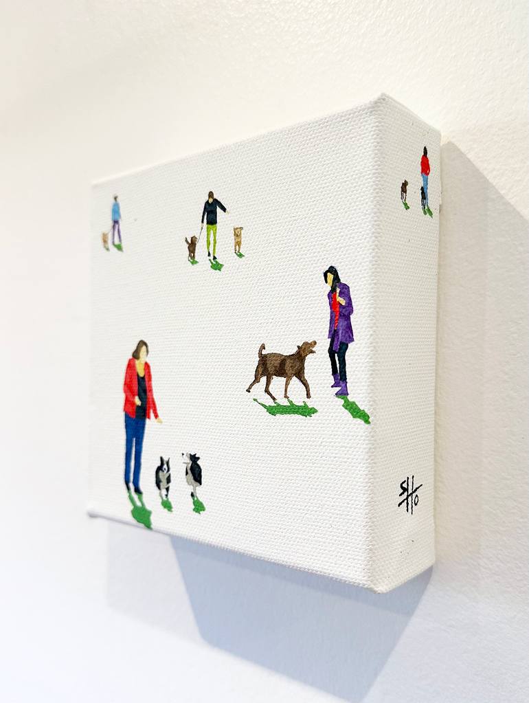 Original Contemporary Dogs Painting by Stephanie Ho