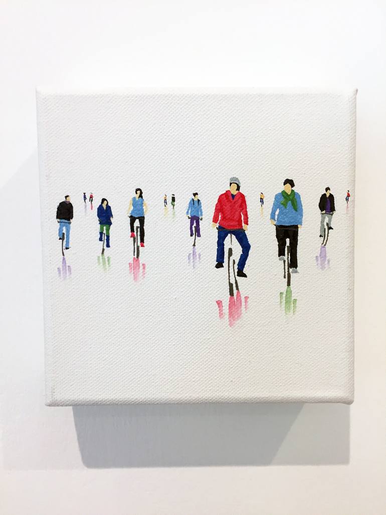 Original Figurative Transportation Painting by Stephanie Ho