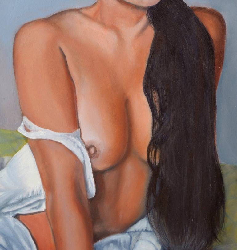 Original Classicism Nude Painting by Thu Nguyen