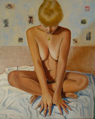Original Contemporary Nude Painting by Thu Nguyen