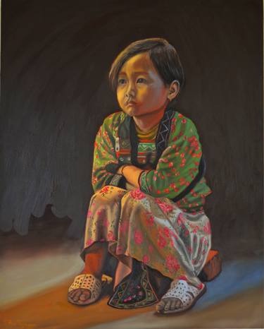 Original Figurative Children Paintings by Thu Nguyen