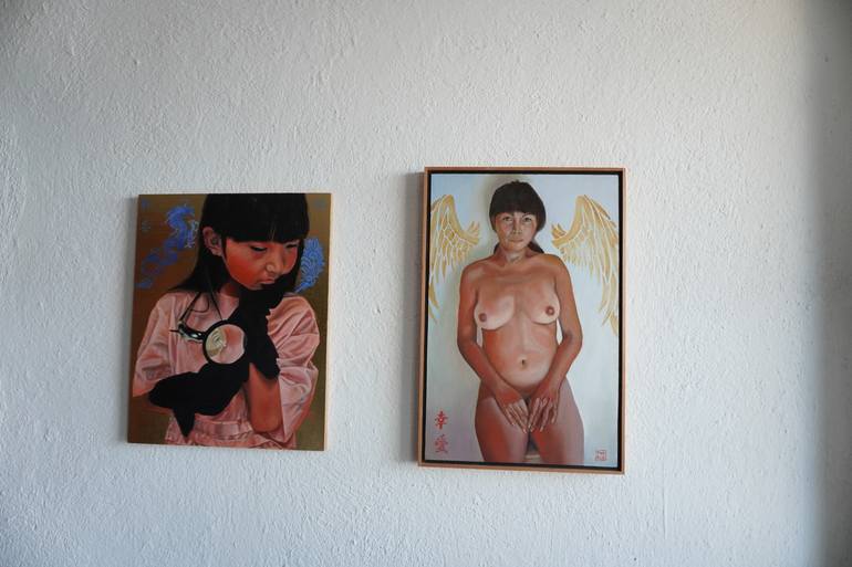 Original Conceptual Nude Painting by Thu Nguyen