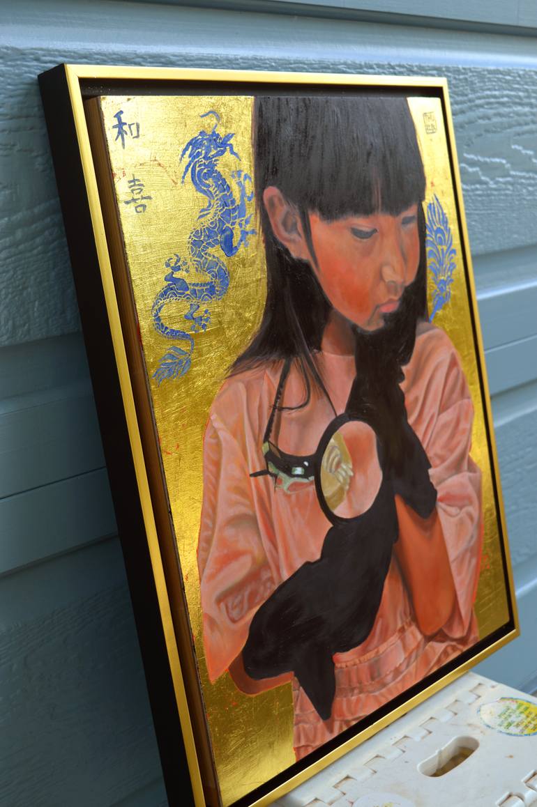 Original Realism Children Painting by Thu Nguyen