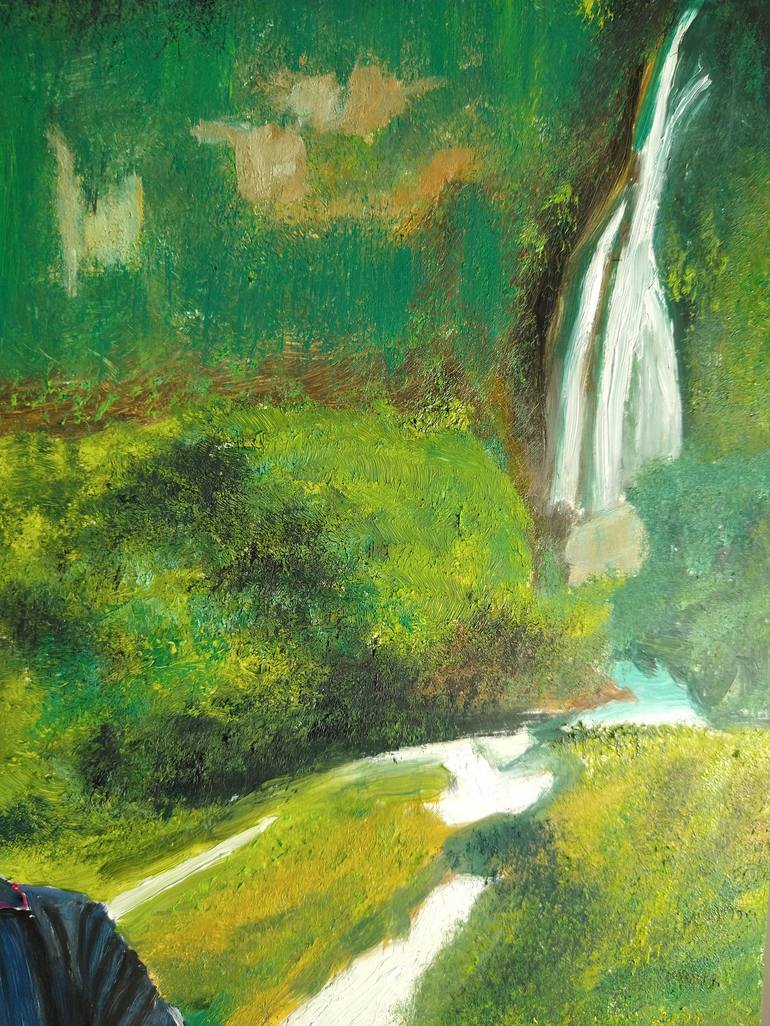 Original Figurative Landscape Painting by Thu Nguyen