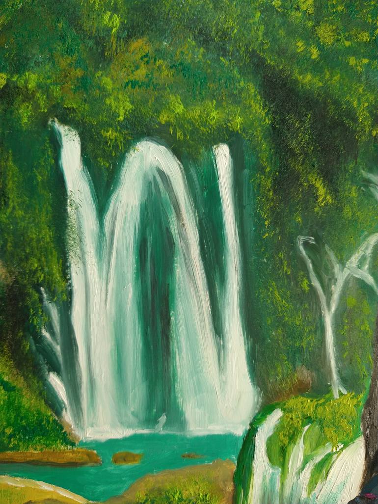 Original Figurative Landscape Painting by Thu Nguyen