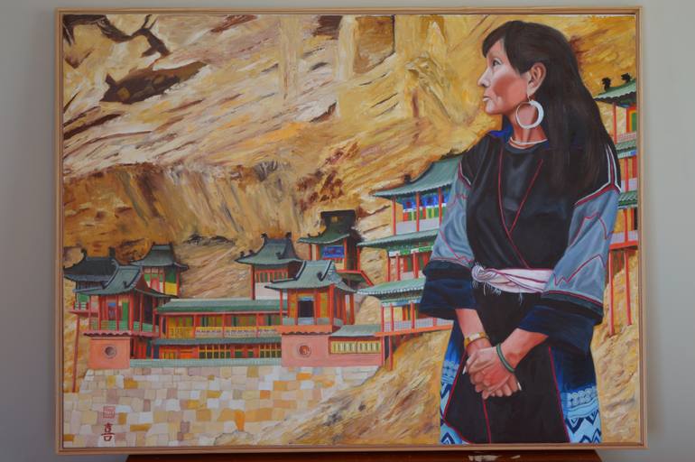 Original Figurative Architecture Painting by Thu Nguyen
