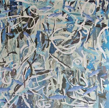 Original Abstract Expressionism Water Collage by Brendan Skelton