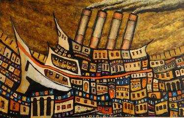 Print of Art Deco Boat Paintings by ali balkan