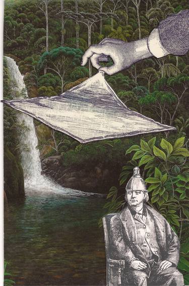 Original Surrealism Fantasy Collage by Mario Bertorelli