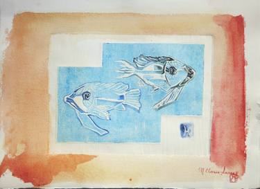 Print of Fish Printmaking by M Clarice Sarraf