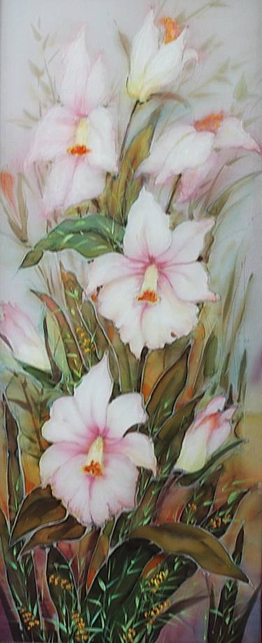 Flowers,silk, acrylik, painting, 2001 thumb