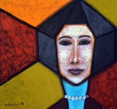 Print of Cubism Portrait Paintings by c h h a b i k i s k u