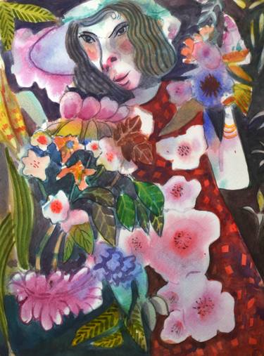 Print of Figurative Garden Paintings by c h h a b i k i s k u