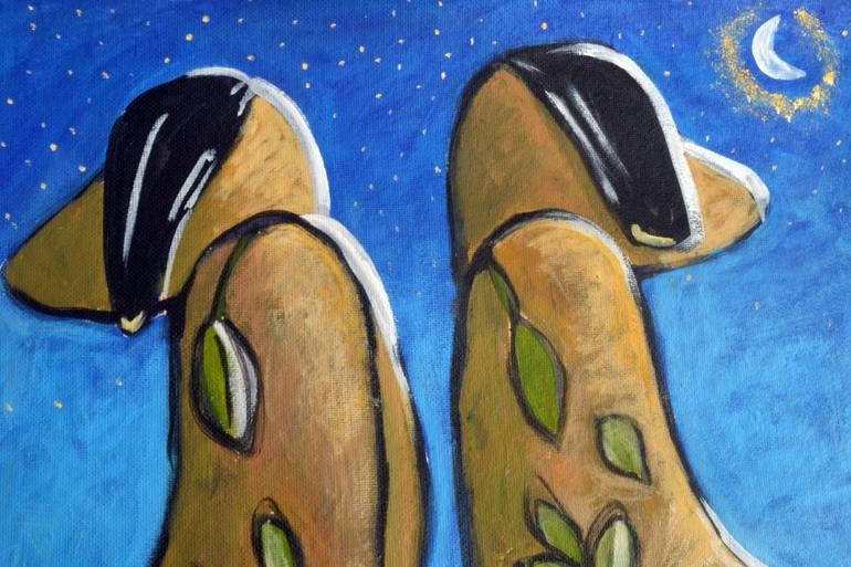 Original Abstract Animal Painting by C H H A B I K I S K U