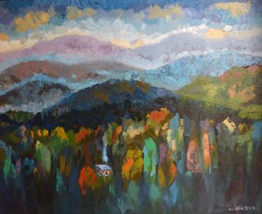 Original Fine Art Landscape Paintings by c h h a b i k i s k u