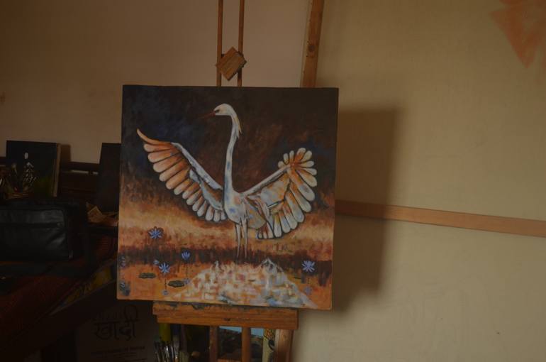Original Abstract Animal Painting by C H H A B I K I S K U