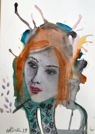 Print of Figurative Portrait Paintings by c h h a b i k i s k u