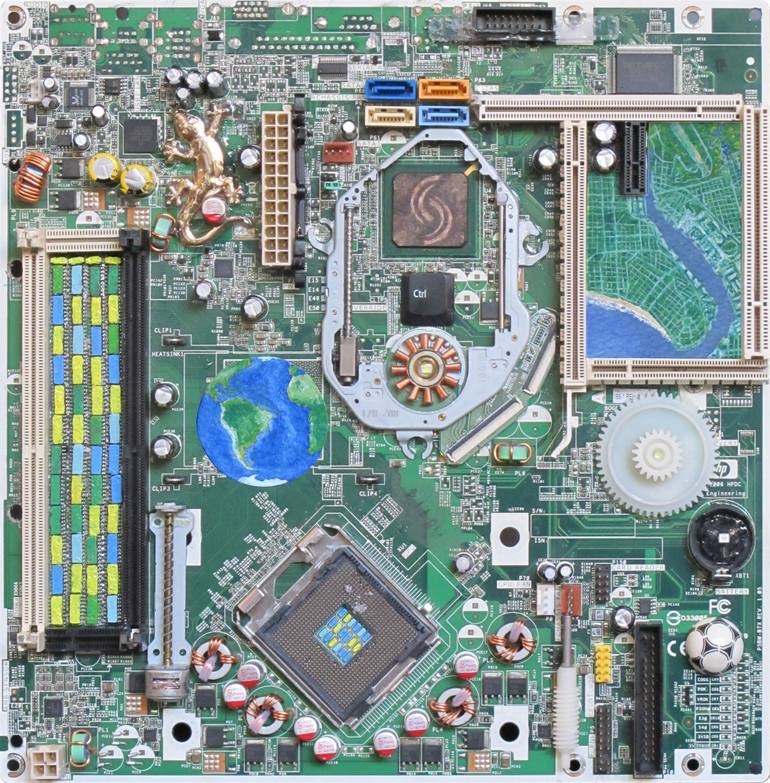 Original Conceptual World Culture Mixed Media by Walter Miranda