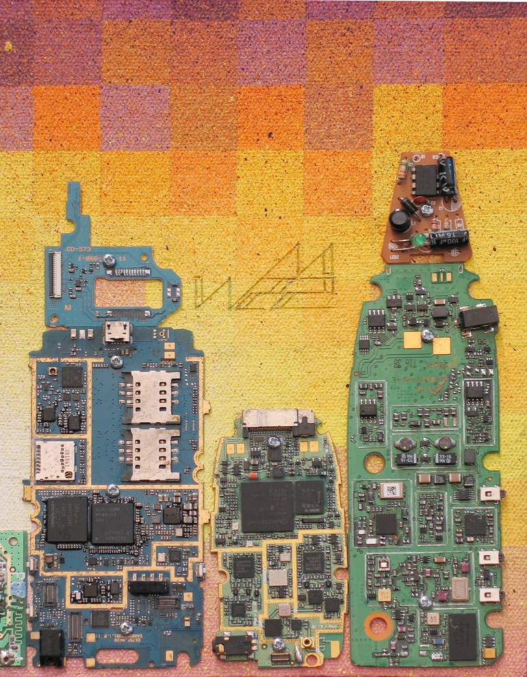 Original Conceptual Geometric Painting by Walter Miranda