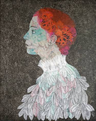 Original Portrait Mixed Media by Cécile Duchêne Malissin