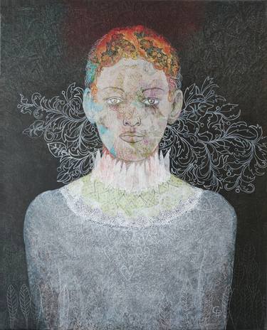 Original Portraiture People Mixed Media by Cécile Duchêne Malissin