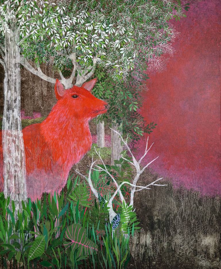 Original Expressionism Animal Mixed Media by Cécile Duchêne Malissin