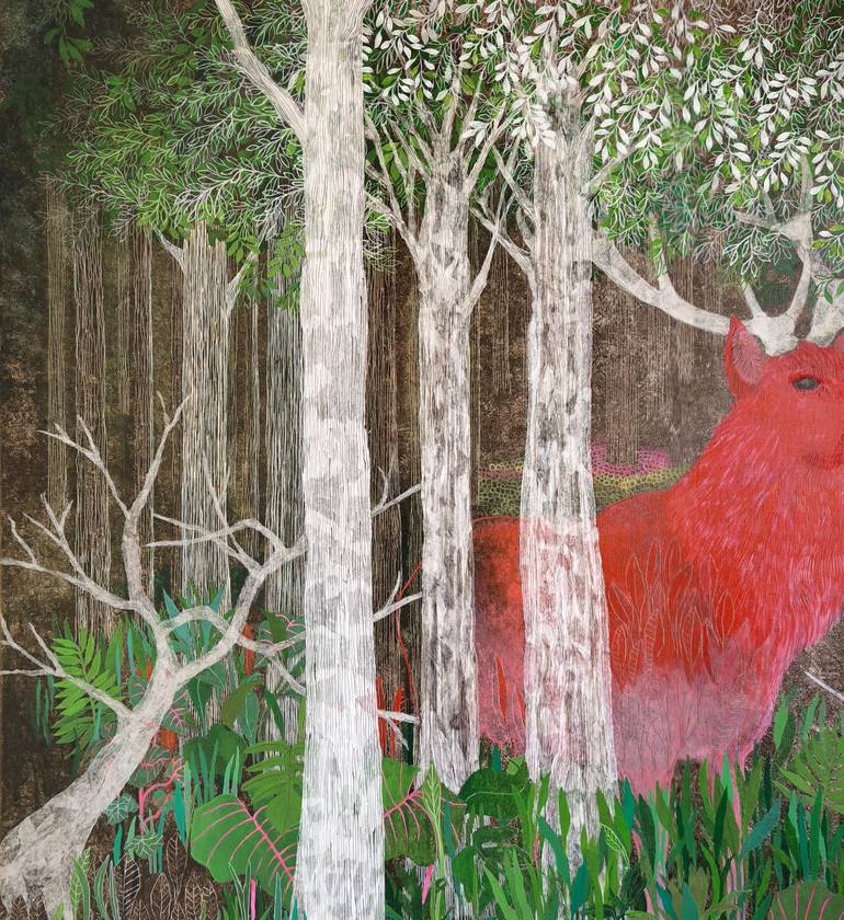 Original Expressionism Animal Mixed Media by Cécile Duchêne Malissin