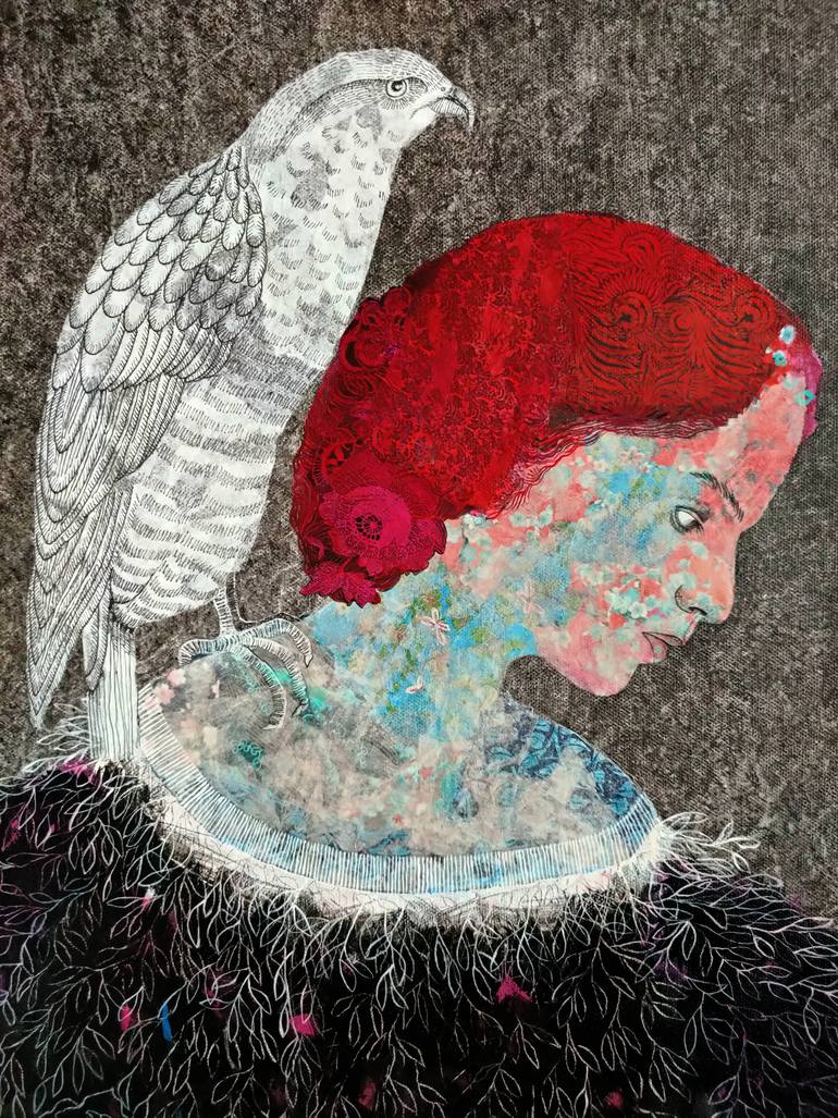 Original Figurative People Mixed Media by Cécile Duchêne Malissin