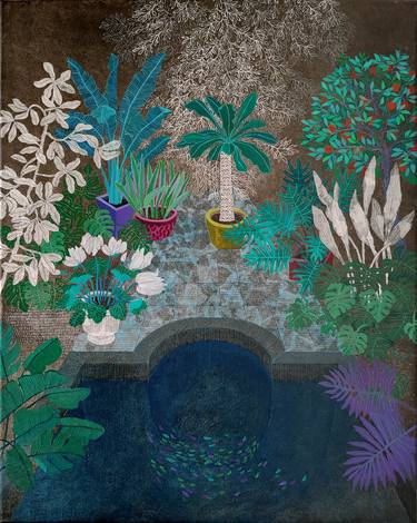 Original Figurative Garden Drawings by Cécile Duchêne Malissin