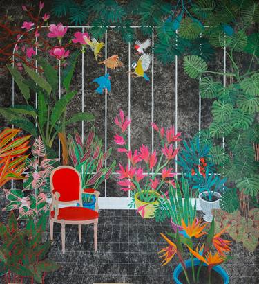 Original Figurative Floral Painting by Cécile Duchêne Malissin