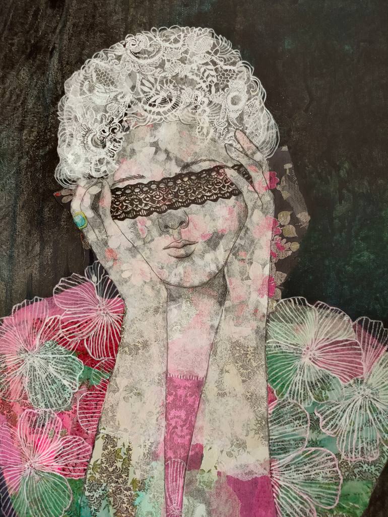 Original Baroque People Mixed Media by Cécile Duchêne Malissin