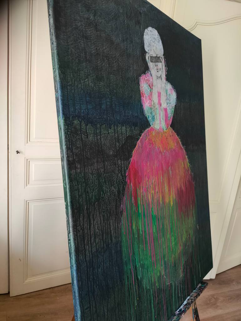 Original Baroque People Mixed Media by Cécile Duchêne Malissin