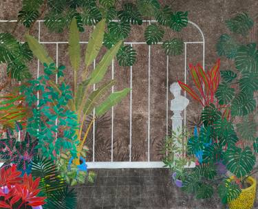 Original Figurative Garden Paintings by Cécile Duchêne Malissin