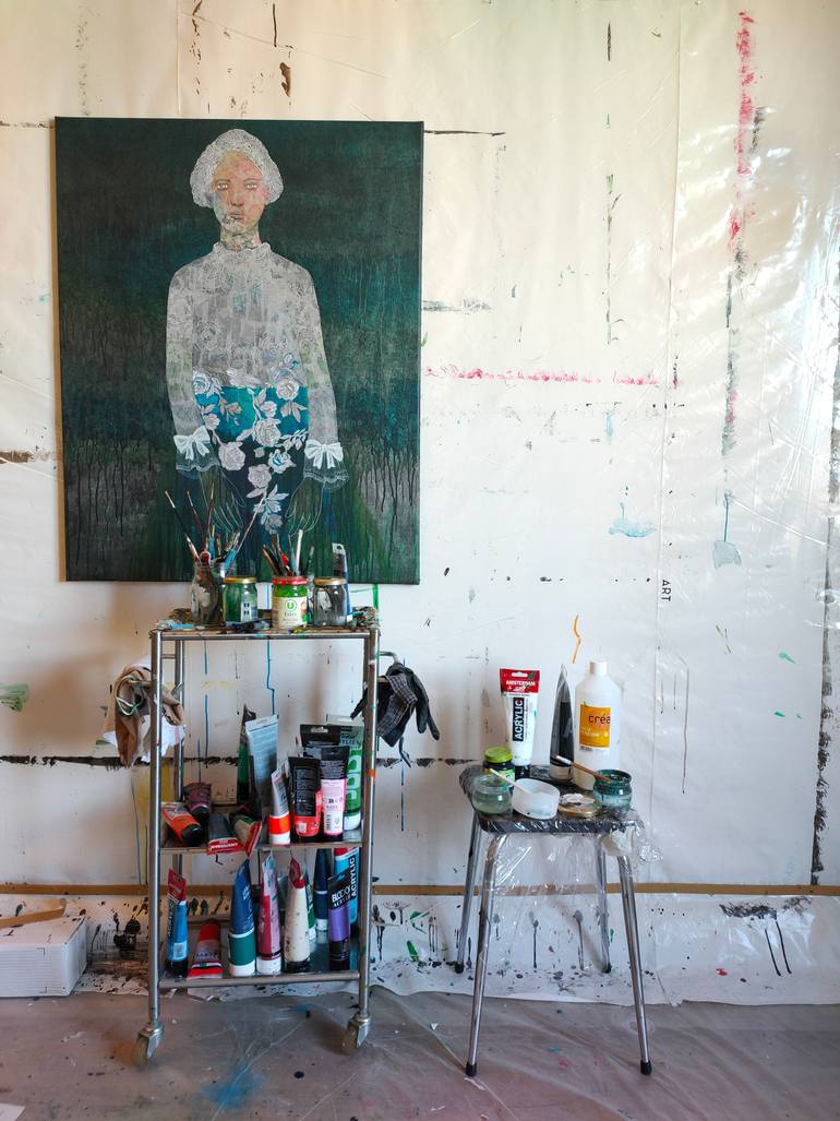 Original Baroque People Mixed Media by Cécile Duchêne Malissin