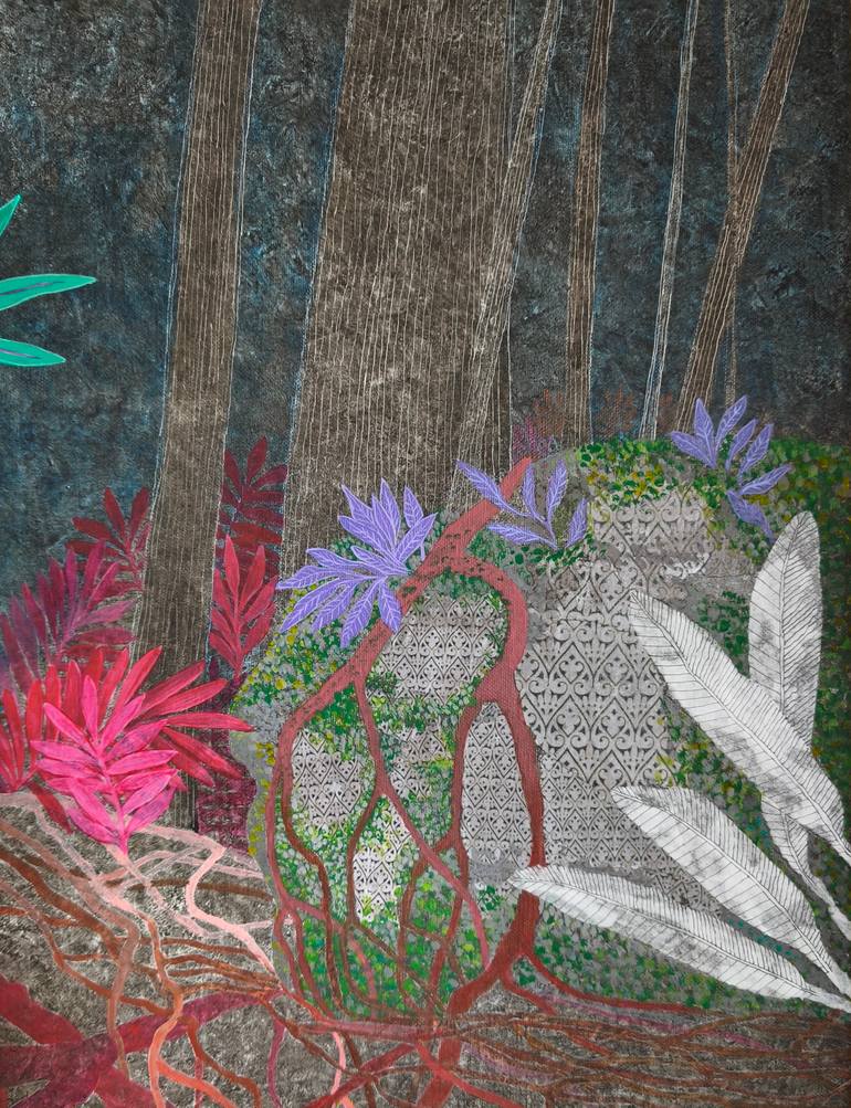 Original Figurative Garden Mixed Media by Cécile Duchêne Malissin