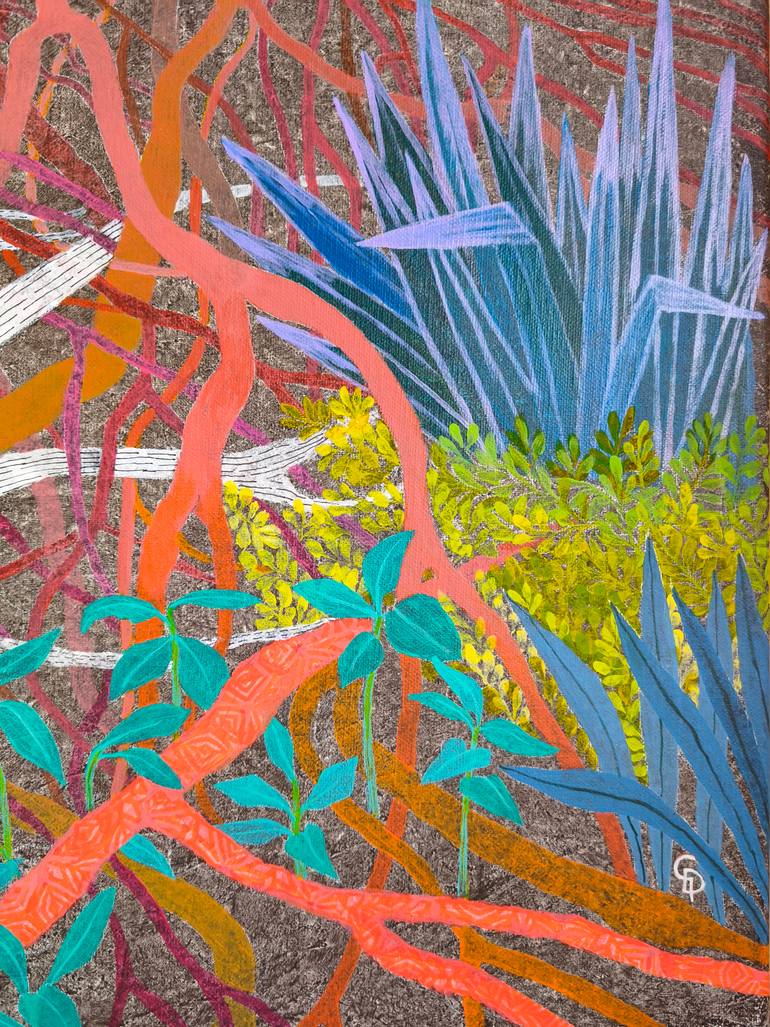 Original Figurative Garden Mixed Media by Cécile Duchêne Malissin