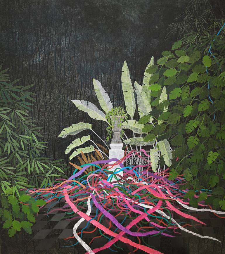 Original Figurative Garden Painting by Cécile Duchêne Malissin