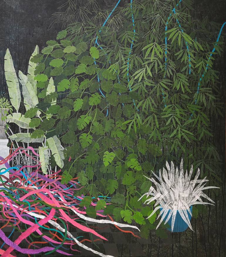 Original Figurative Garden Painting by Cécile Duchêne Malissin