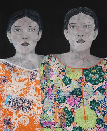 Original Figurative Family Paintings by Cécile Duchêne Malissin