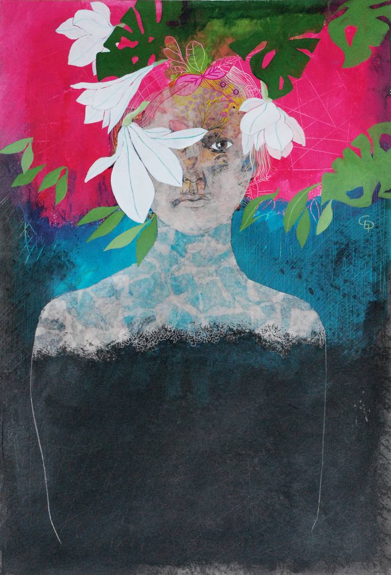 Original Conceptual Portrait Painting by Cécile Duchêne Malissin