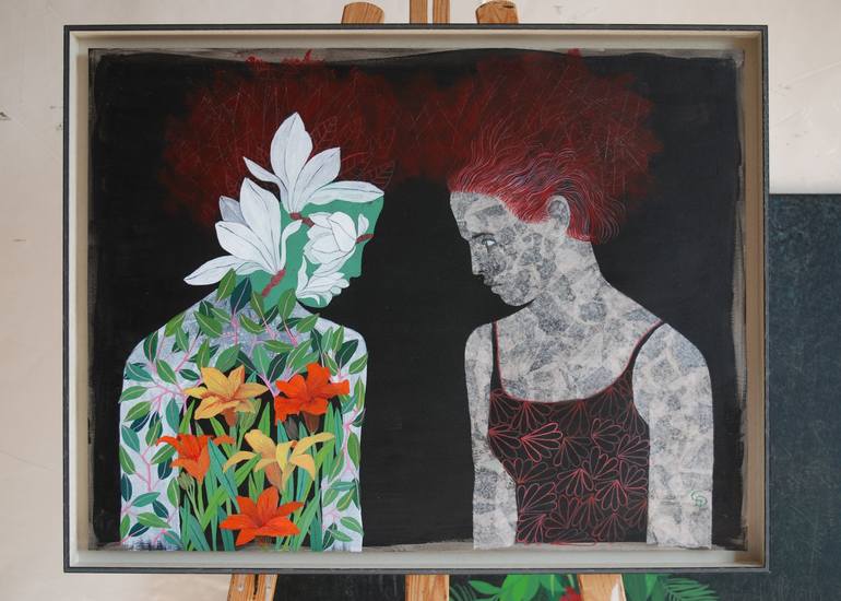 Original Conceptual Mortality Painting by Cécile Duchêne Malissin