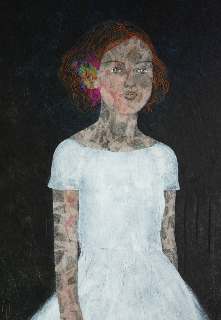Original Expressionism Portrait Painting by Cécile Duchêne Malissin