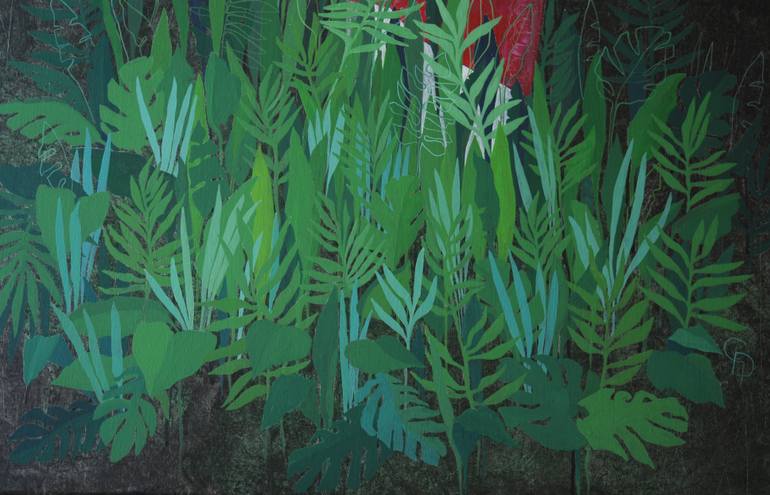 Original Documentary People Painting by Cécile Duchêne Malissin