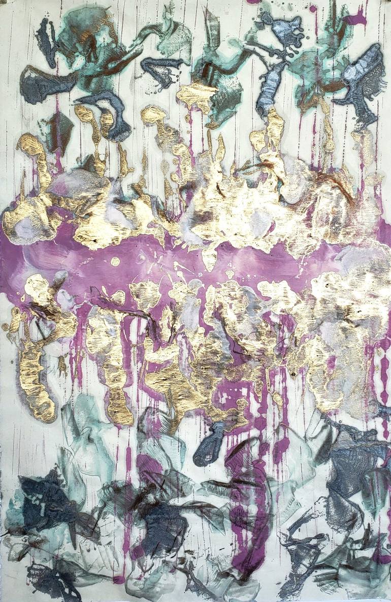 Original Abstract Expressionism Abstract Printmaking by Birgit Huttemann-Holz