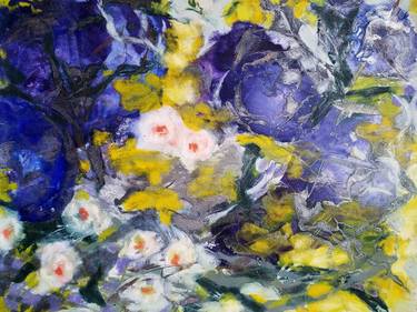 Original Abstract Floral Printmaking by Birgit Huttemann-Holz