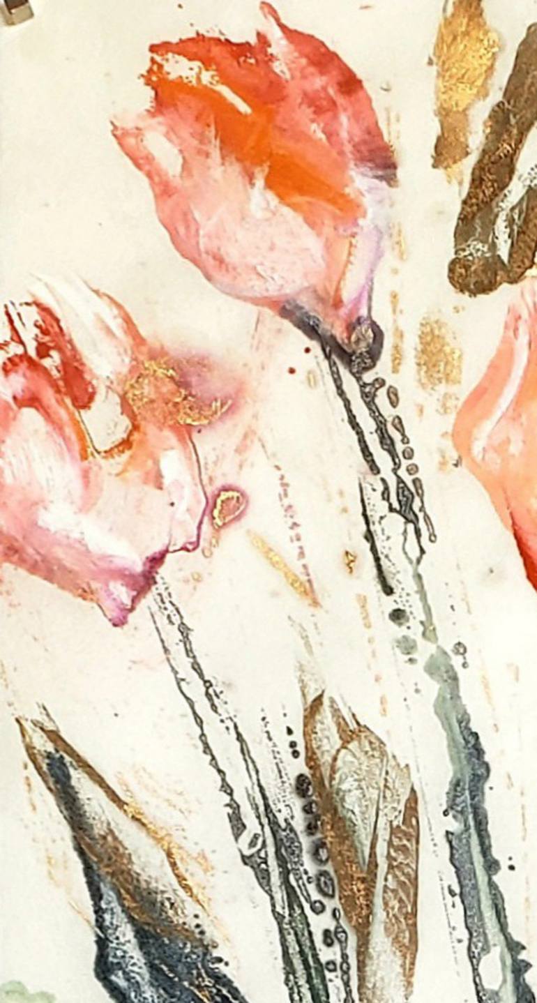 Original Abstract Expressionism Floral Printmaking by Birgit Huttemann-Holz
