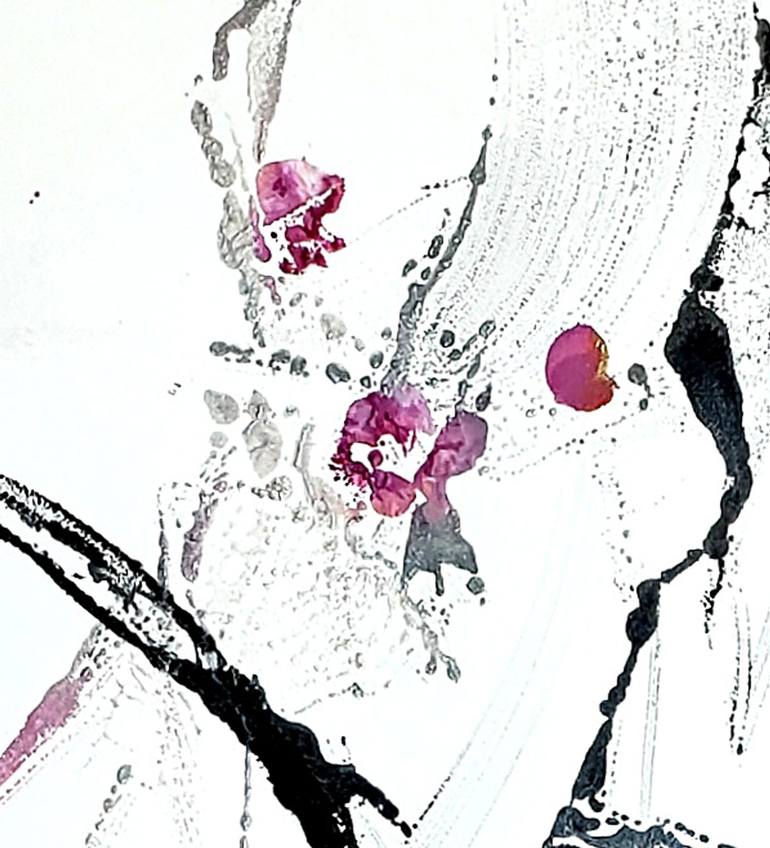 Original Abstract Floral Printmaking by Birgit Huttemann-Holz